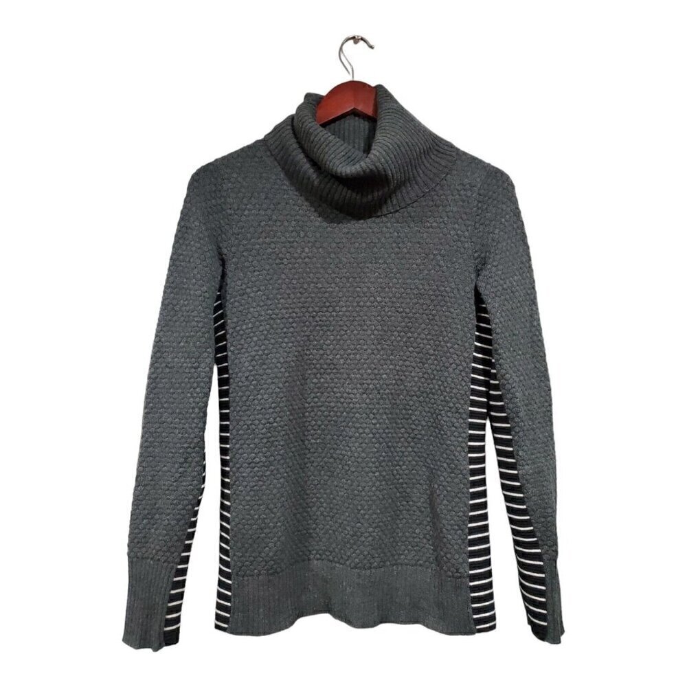 Athleta Women's Marina Merino Wool Blend Turtleneck Sweater Pullover Gray Sz S